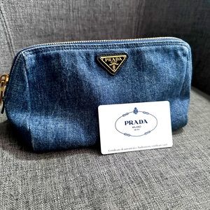 Prada Denim Cosmetic Pouch